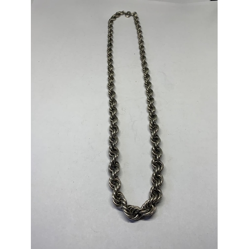 544 - A SILVER ROPE CHAIN LENGTH 18