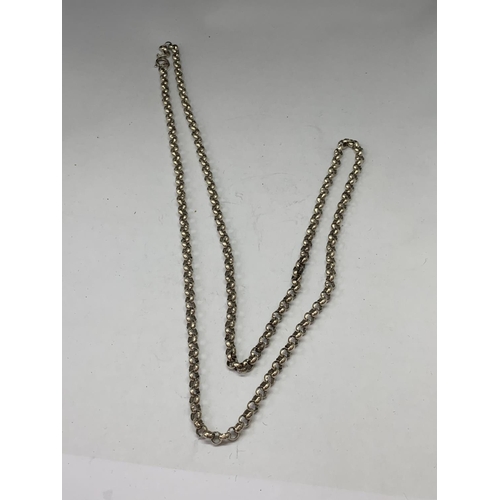 572 - A SILVER BELCHER CHAIN NECKLACE LENGTH 28