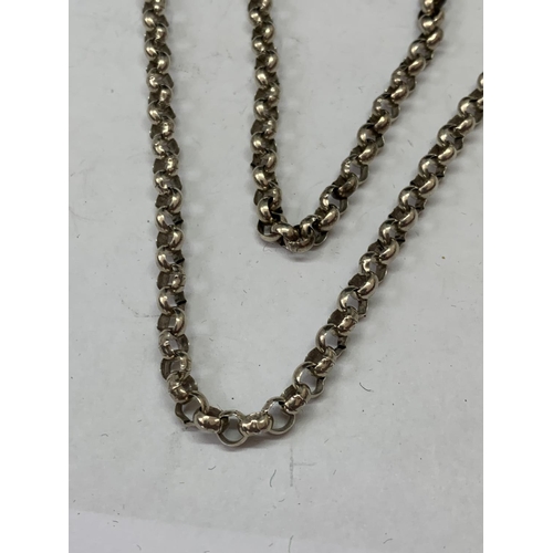 572 - A SILVER BELCHER CHAIN NECKLACE LENGTH 28