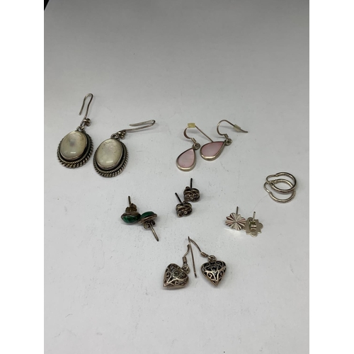 582 - SEVEN PAIRS OF SILVER EARRINGS