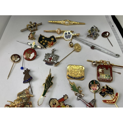 601 - A QUANTITY OF VARIOUS PIN BROOCHES