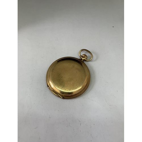 603 - A GERMAN GOLD PLATED POCKET WATCH SEEN WORKING BUT NO WARRANTY