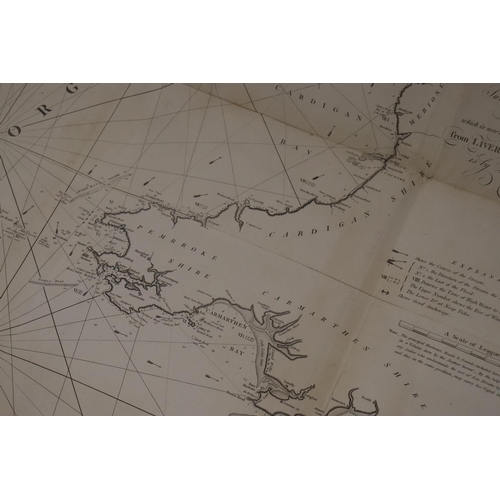 11 - MORRIS (LEWIS) FOLD OUT MAP OF ST.GEORGES CHANNEL PUBLISHED 25TH NOVEMBER 1800 BY WILLIAM MORRIS, 92... 