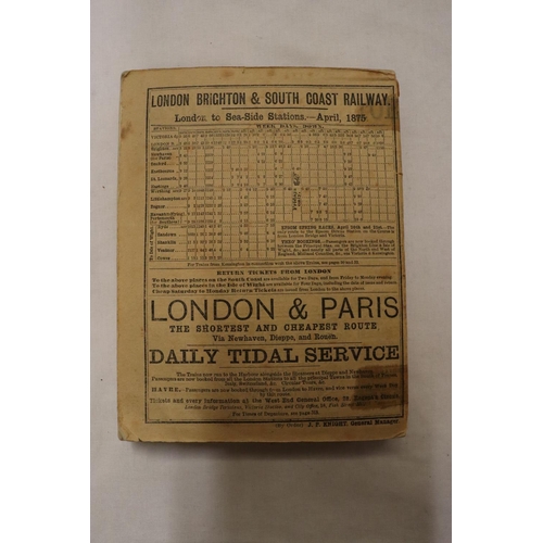 16 - A BRADSHAWS MONTHLY RAILWAY GUIDE DATED JUNE 1865 AND A FURTHER COPY APRIL 1875, PAPERBACK VERSIONS