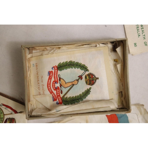 19 - A BOX OF MURATTI CIGARETTES SILK CARDS CIRCA 1914, THE SILKS BEING FLAGS OF THE WORLD