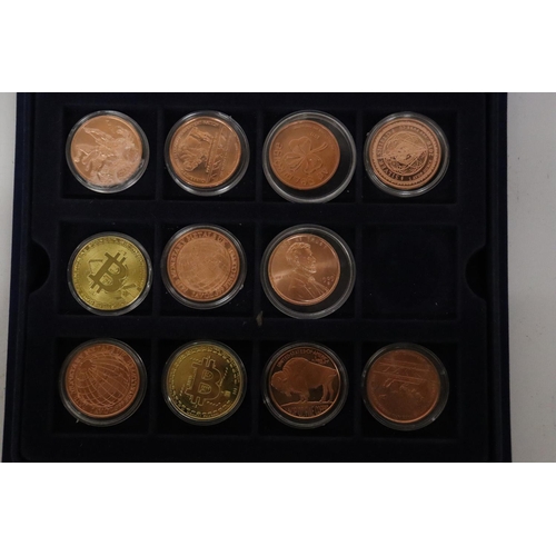 336 - A CASE CONTAINING 11 USA LARGE COPPER COINS, EACH ENCAPSULATED