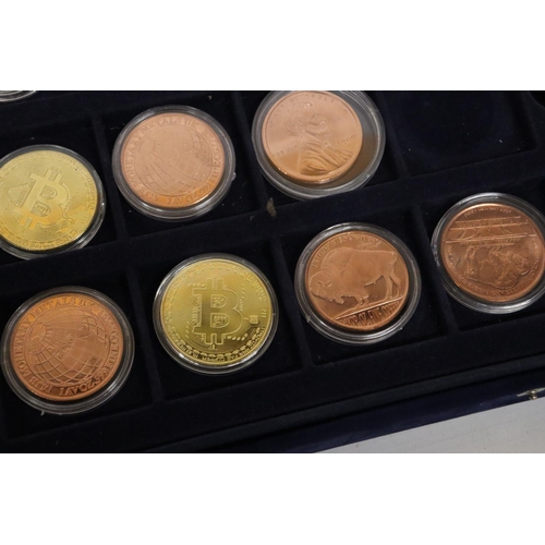 336 - A CASE CONTAINING 11 USA LARGE COPPER COINS, EACH ENCAPSULATED