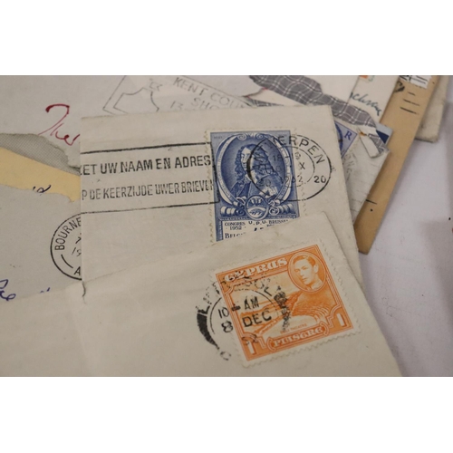 360 - A BAG CONTAINING OLD STAMPS AND LETTERS