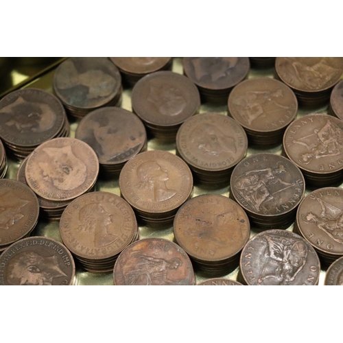 400 - APPROXIMATELY 530 PRE-DECIMAL BRITISH ONE PENNY COINS DATING FROM 1861 TO THE 1960'S