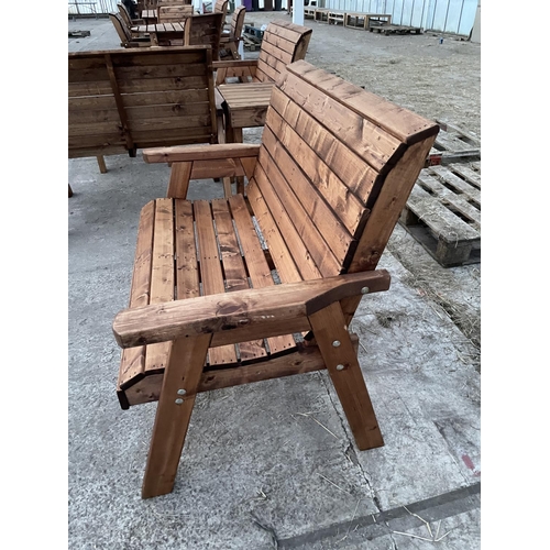 201 - AN AS NEW EX DISPLAY CHARLES TAYLOR GARDEN FURNITURE TWO SEATER BENCH PLUS VAT