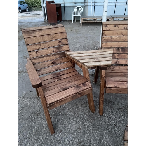 209 - AN AS NEW EX DISPLAY CHARLES TAYLOR GARDEN FURNITURE SET TO INCLUDE A TWO SEATER BENCH, TWO CHAIRS A... 