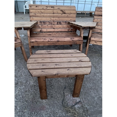 209 - AN AS NEW EX DISPLAY CHARLES TAYLOR GARDEN FURNITURE SET TO INCLUDE A TWO SEATER BENCH, TWO CHAIRS A... 