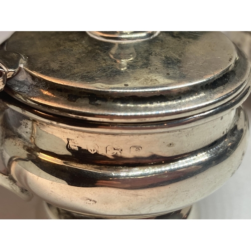 92 - TWO HALLMARKED BIRMINGHAM SILVER MUSTARD POTS