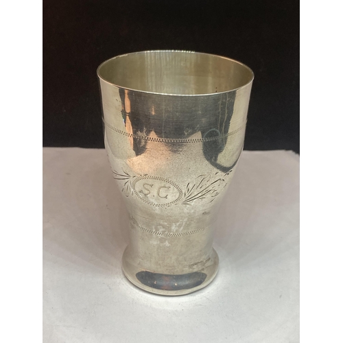 94 - A MARKED 900 SILVER BEAKER