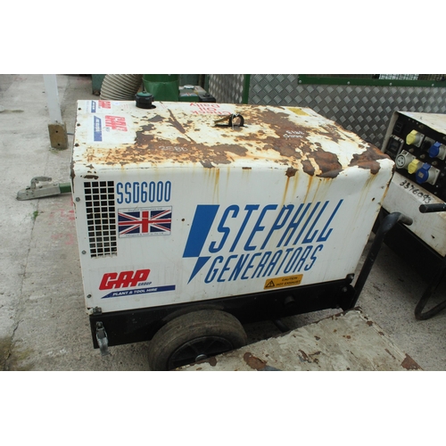 130 - STEPHILL GENSET 6KVA (EX HIRE)  + VAT