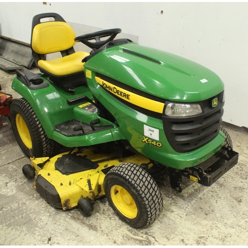 161 - JOHN DEERE W540 RIDE ON LAWN MOWER 678.0 HOURS (KEY IN OFFICE)  NO VAT