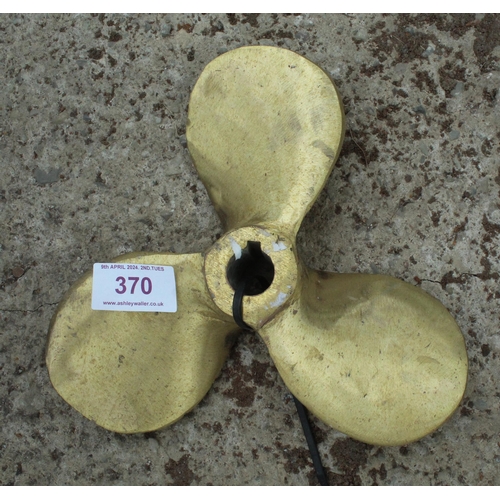 370 - BRASS 3 BLADE PROPELLER  NO VAT