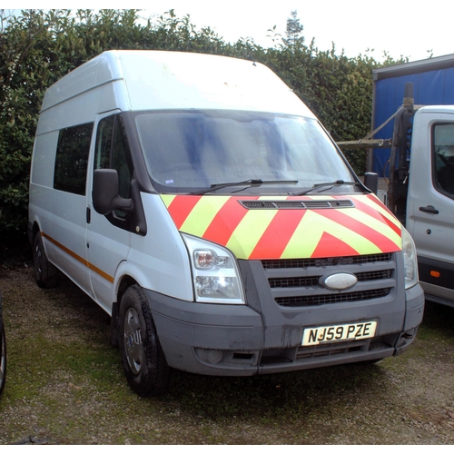 186 - FORD TRANSIT WELFARE VAN NJ59PZE + VAT WHILST ALL DESCRIPTIONS ARE GIVEN IN GOOD FAITH ALL LOTS ARE ... 