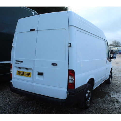 191 - FORD TRANSIT 85 T280S FWD PANEL VAN BV08HVP FIRST REG 1/3/08 MOT 22/11/24 RUNS DRIVES NEW TURBO CART... 