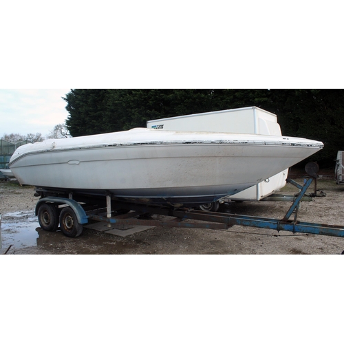 210 - 1991 SEARAY 220 WITH MERCRUISER V8/5.7 BRAVO DRIVE WITH SPEED BOAT/TRAILER NO VAT