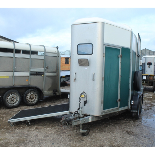 213 - IFOR WILLIAMS HB505R 2 HORSE TRAILER WITH ALLOY FLOOR KEY IN THE PAY OFFICE NO VAT