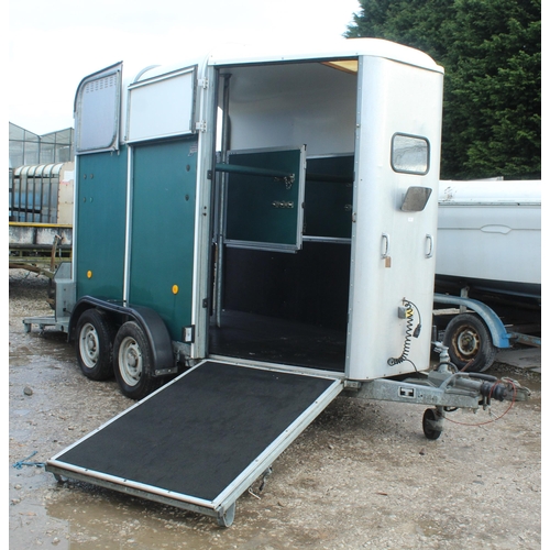 213 - IFOR WILLIAMS HB505R 2 HORSE TRAILER WITH ALLOY FLOOR KEY IN THE PAY OFFICE NO VAT