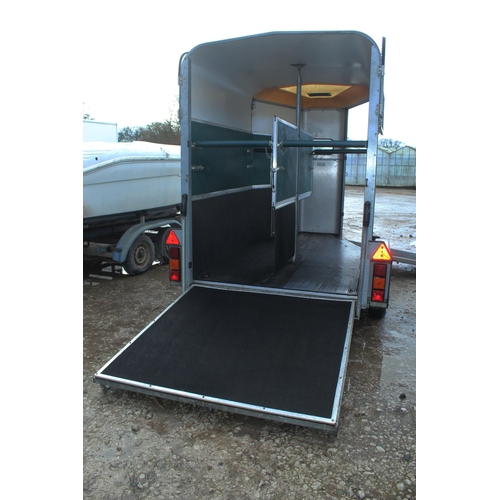 213 - IFOR WILLIAMS HB505R 2 HORSE TRAILER WITH ALLOY FLOOR KEY IN THE PAY OFFICE NO VAT