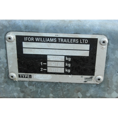 213 - IFOR WILLIAMS HB505R 2 HORSE TRAILER WITH ALLOY FLOOR KEY IN THE PAY OFFICE NO VAT