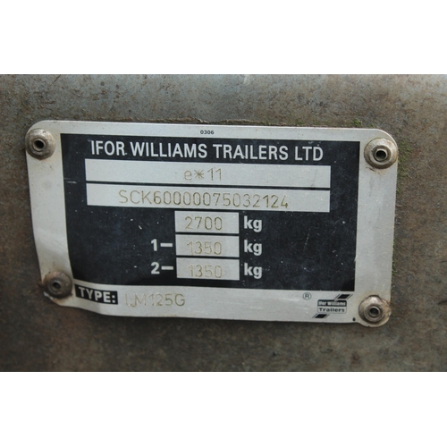 227 - IFOR WILLIAMS LM125G TWIN AXLE DROP SIDE TRAILER + VAT