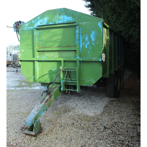 232 - COLLINSON 13 TONNE GRAIN TRAILER HYDRAULIC BACK DOOR ROLL OVER SHEET IN GOOD WORKING ORDER SURPLUS T... 