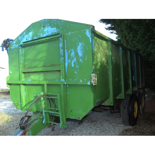 232 - COLLINSON 13 TONNE GRAIN TRAILER HYDRAULIC BACK DOOR ROLL OVER SHEET IN GOOD WORKING ORDER SURPLUS T... 