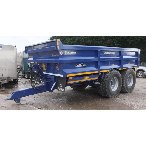 211 - 2022 BROUGHAN 16 TONNE HIGH SPEED  MEGA DUMPER HYDRAULIC FAST TOW TRAILER LIKE NEW + VAT