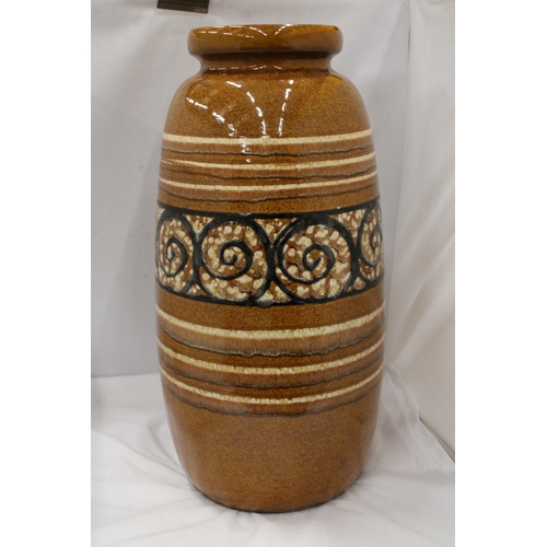 102 - A VERY LARGE WEST GERMAN VASE, HEIGHT 55CM