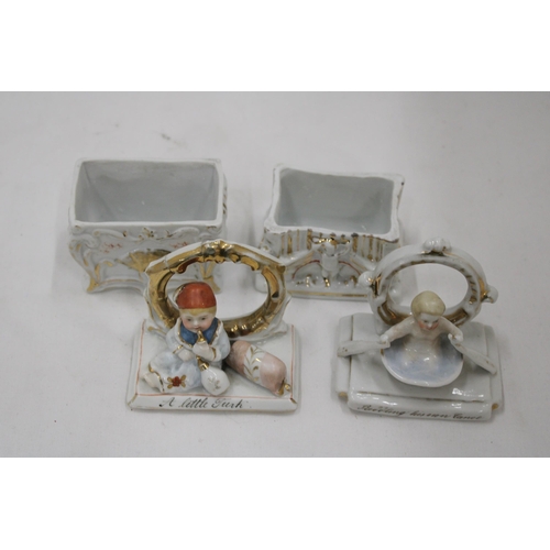 152 - TWO VINTAGE GERMAN CONTA AND BOHME FAIRINGS TRINKET BOXES, TO INCLUDE 'A LITTLE TURK' - RESTORED AND... 