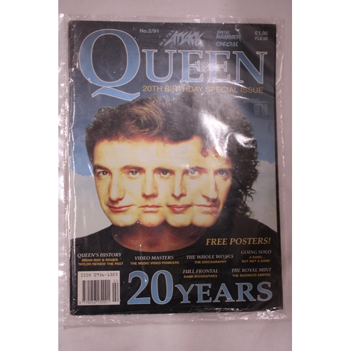 153 - TWO VINTAGE MAGAZINES, ONE QUEEN, THE POP GROUP 20TH BIRTHDAY SPECIAL ISSUE, THE OTHER THE LAST EVER... 