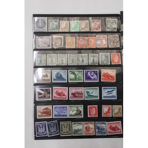 419 - A COLLECTION OF GERMAN 3RD RIECH HITLER STAMPS (2 PAGES)