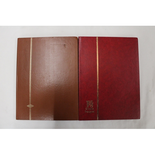 444 - TWO FULL ALBUMS CONTAINING BRITISH AND FOREIGN STAMPS