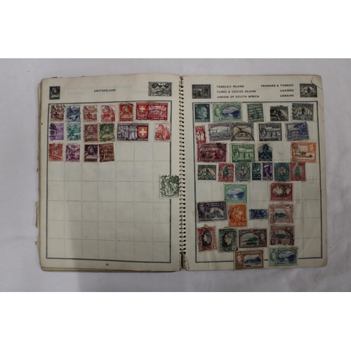 446 - TWO OLD ALBUMS CONTAINING STAMPS FROM AROUND THE WORLD