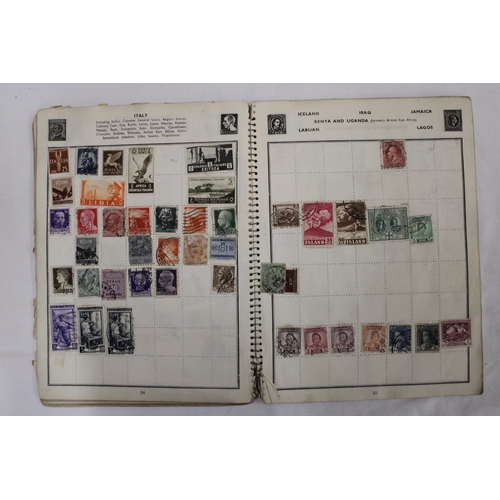 446 - TWO OLD ALBUMS CONTAINING STAMPS FROM AROUND THE WORLD