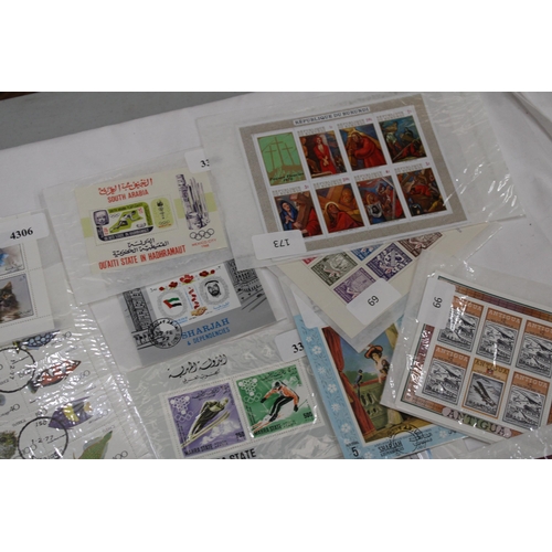 451 - A COLLECTION OF STAMPS ON MINIATURE SHEETS