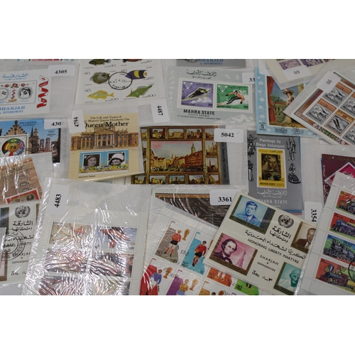 451 - A COLLECTION OF STAMPS ON MINIATURE SHEETS