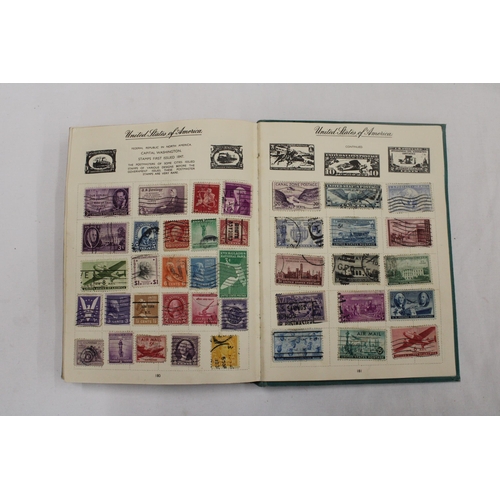 455 - A STAMP ALBUM CONTAINING STAMPS FROM AROUND THE WORLD