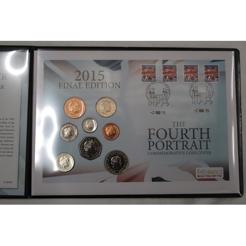 460 - A 2015 FOURTH PORTRAIT DEFINITIVE COIN STAMP COVER WITH CERTIFICATE OF AUTHENTICITY