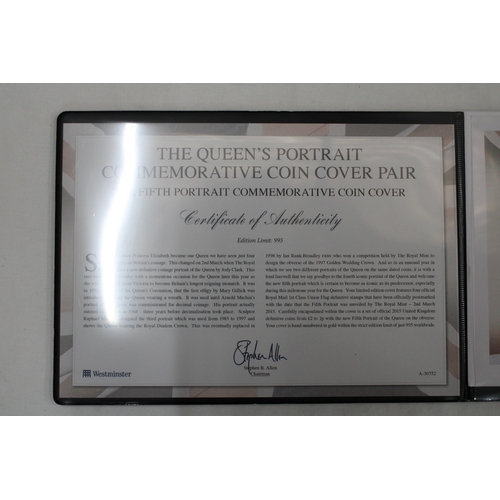 461 - A 2015 FIRST EDITION FIFTH PORTRAIT COMMEMORATIVE COIN COVER WITH CERTIFICATE OF AUTHENTICITY