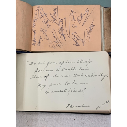 281 - TWO AUTOGRAPH BOOKS, ONE FROM THE 1920'S, THE OTHER 1950'S