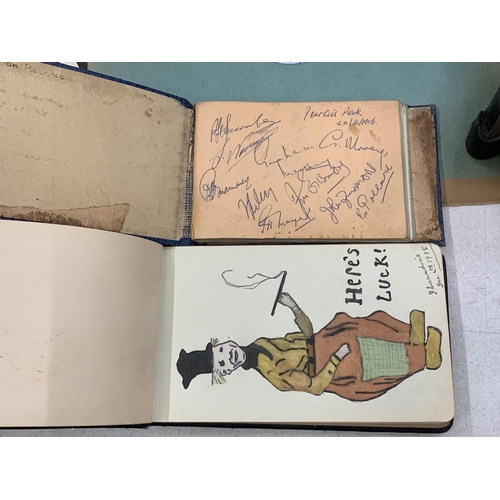 281 - TWO AUTOGRAPH BOOKS, ONE FROM THE 1920'S, THE OTHER 1950'S