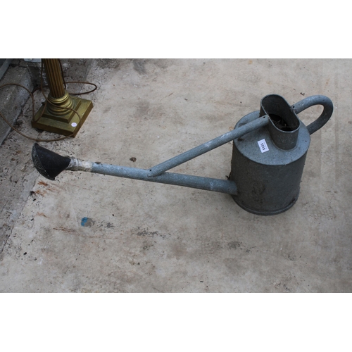 1515 - A GALVANISED HAWES LONG SPOUTED WATERING CAN