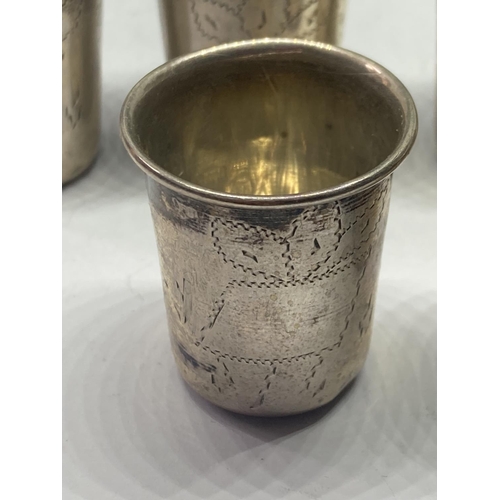 43 - SIX STIRRUP CUPS MARKET LO SILVER 833 GROSS WEIGHT 48 GRAMS