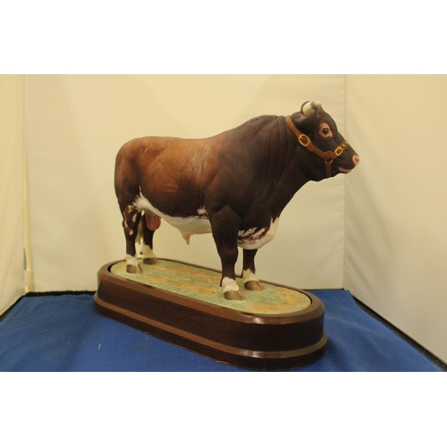 46 - A ROYAL WORCESTER MODEL OF A DAIRY SHORTHORN BULL MODELLED BY DORIS LINDNER PRODUCED IN A LIMITED ED... 