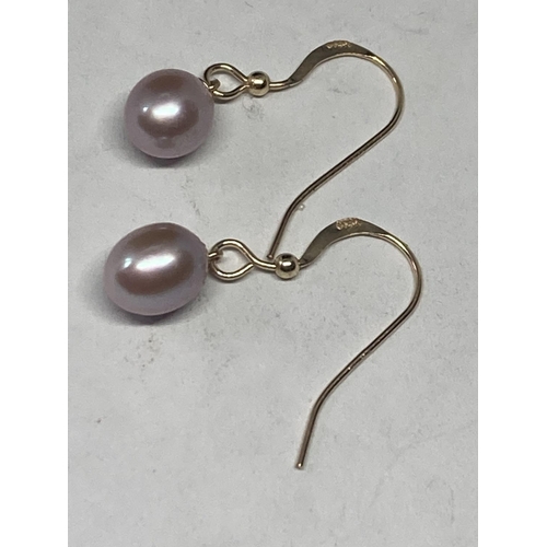 505 - A PAIR OF 14K  PEARL EARRINGS GROSS WEIGHT 1.35 GRAMS